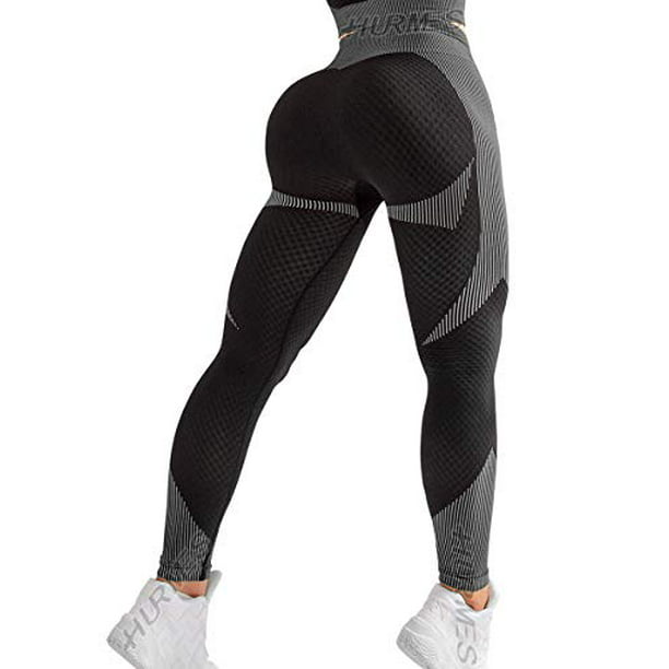 Womens High Waist Yoga Pants Anti Cellulite Compression Gym Butt Lift Leggings 